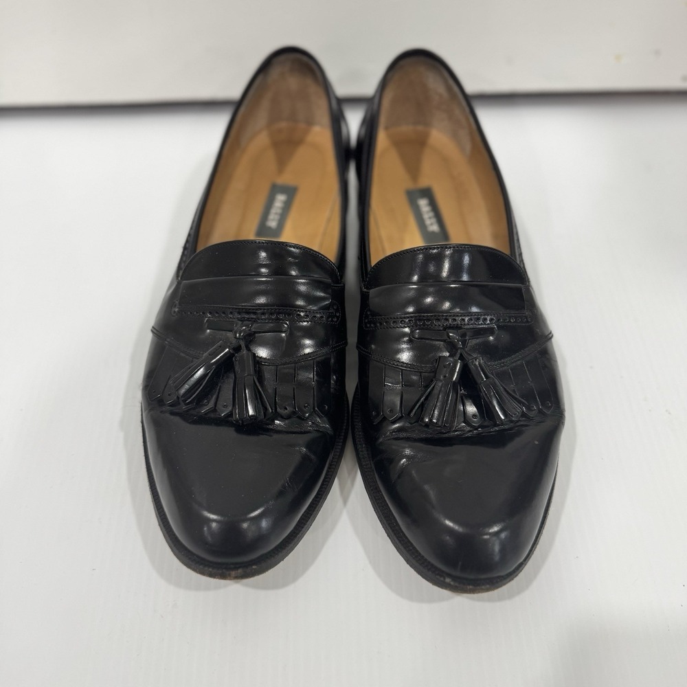 Bally Moresco New Black Tassel Kiltie Loafers Sz US 10 1/2 Made in Italy